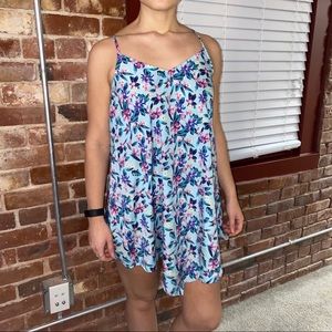 Tropical floral summer swim cover-up beach dress